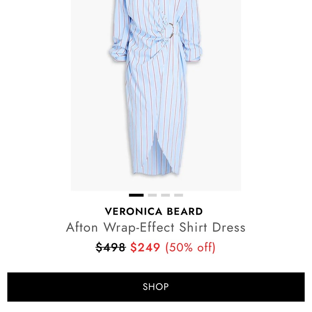 Veronica Beard Blue and White Striped Wrap Dress